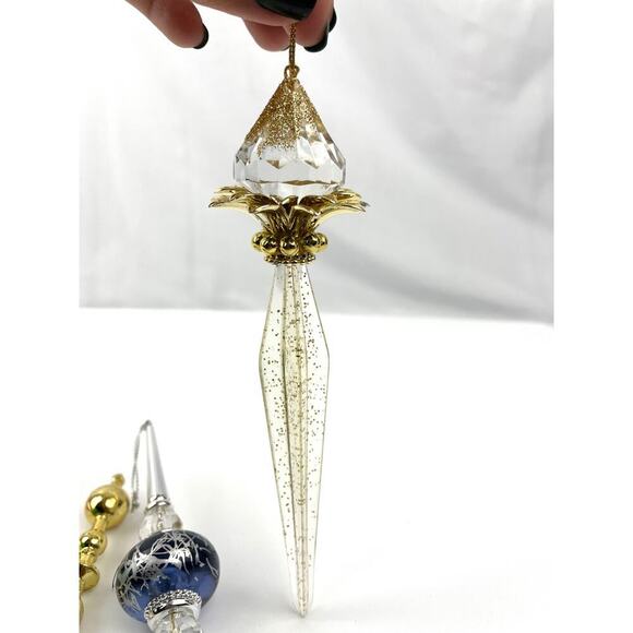 Lot Of 10 Icicle Ornaments Colorful Resin Christmas Sparkle Mixed Colorful - Picture 7 of 14